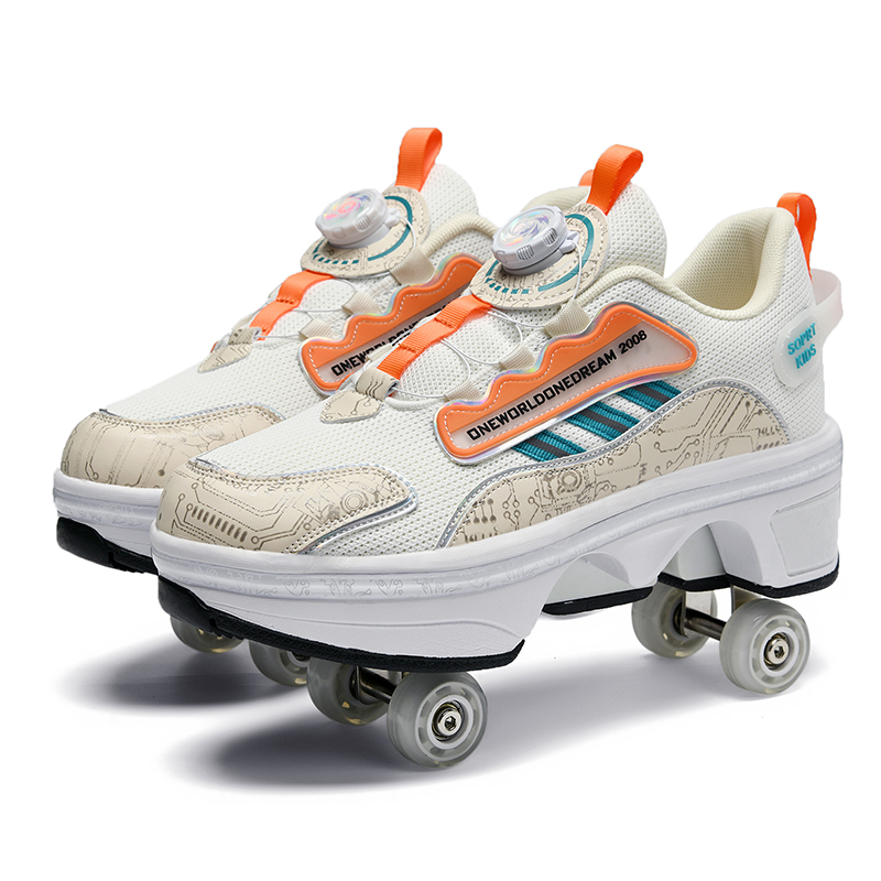 Women'S Shoes Hush Puppies - New Double-Row Four-Wheel Roller Skating Shoes