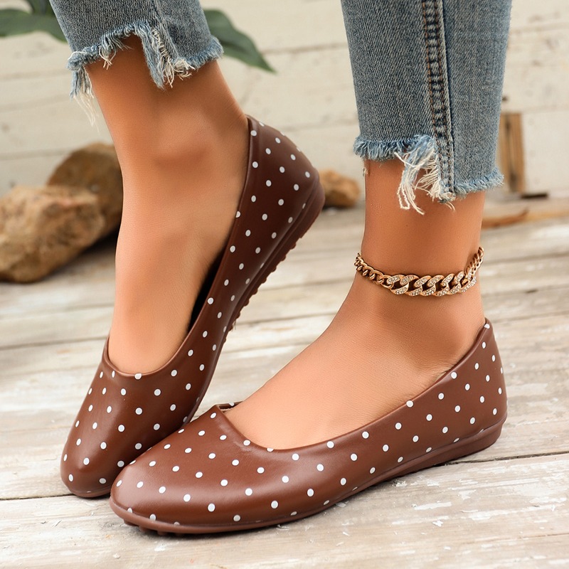 Ladies White Polka Dot Flats R - Women Shoes Wedges recension och pris