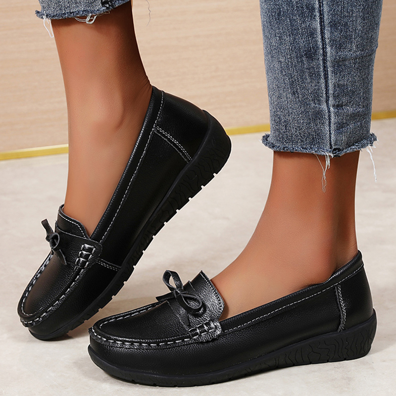 Genuine Leather Women Flats Fa - Women'S Shoes Loafers Black recension och pris