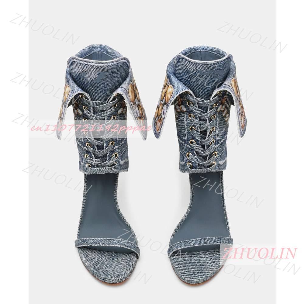Women Blue Denim Rhinestone Sa - Women Shoes Us To Eu recension och pris
