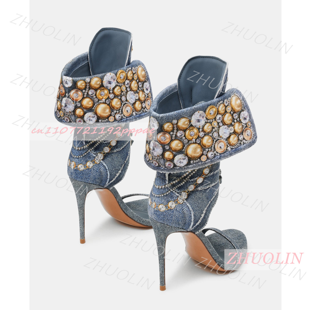 Women Blue Denim Rhinestone Sa - Women Shoes Us To Eu recension och pris
