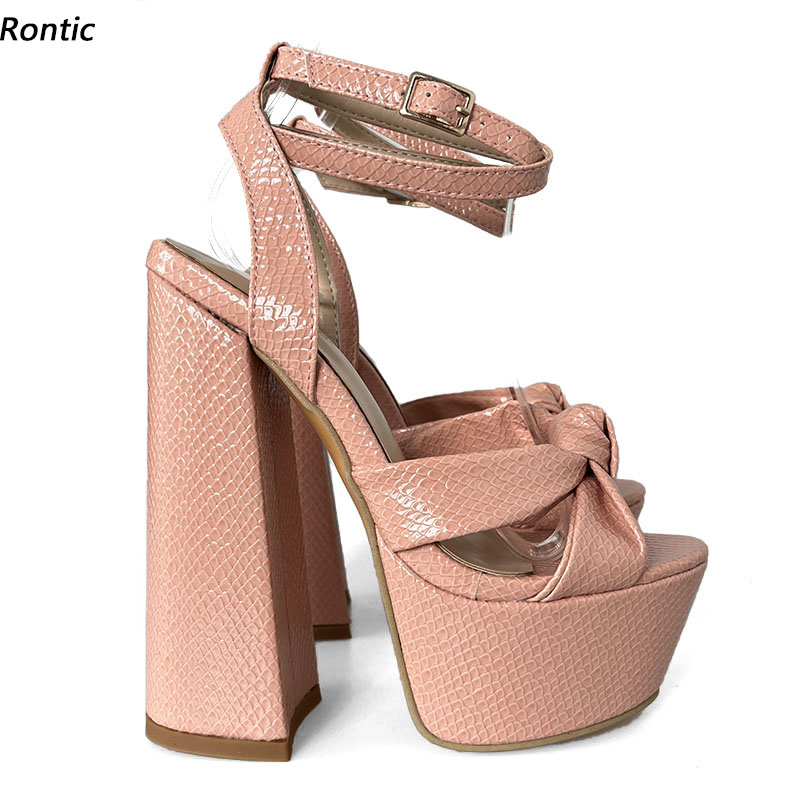 Rontic Hot Handmade Women Plat - Block Heel Ankle Boots recension och pris