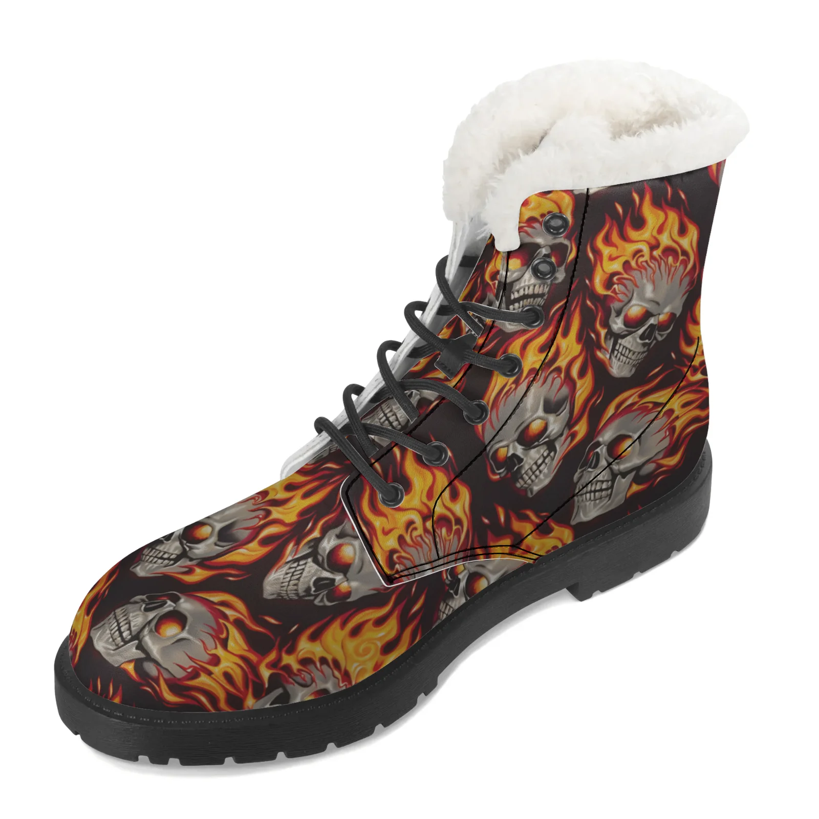 Fire Skull Patterns Snow Boots - Women Shoes Us To Eu recension och pris