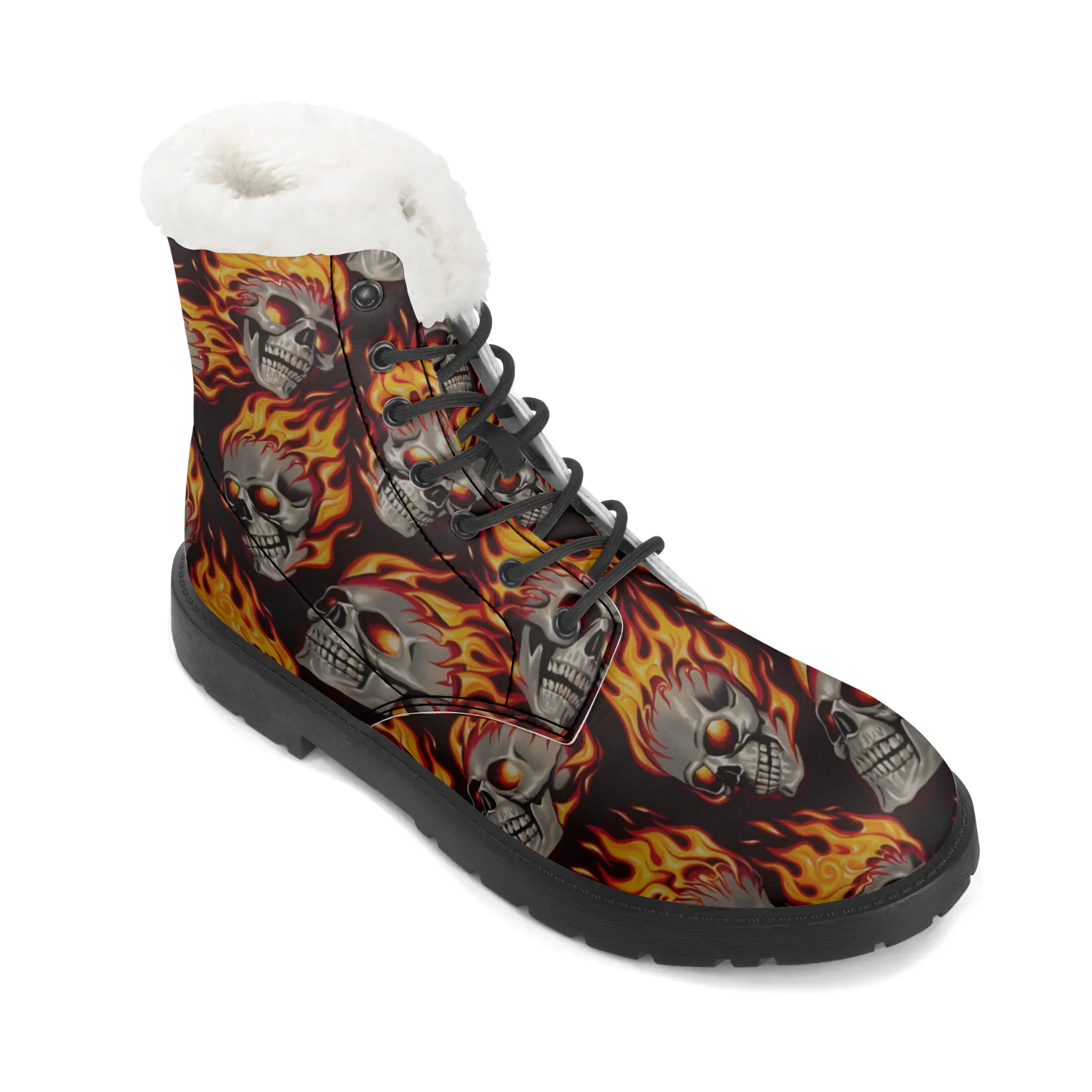Fire Skull Patterns Snow Boots - Women Shoes Us To Eu recension och pris
