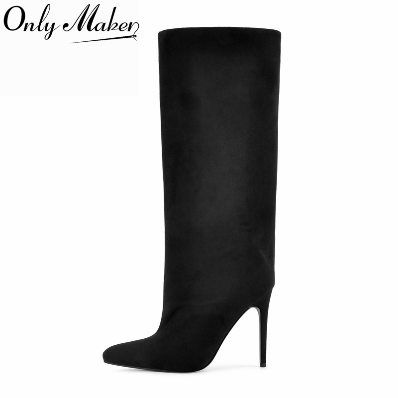 Onlymaker Black Faux Suede Kne - Women'S Shoes Extra Wide recension och pris