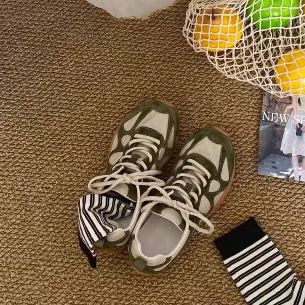 Vintage Patchwork Lace Up Snea - Women Shoes Wedges recension och pris