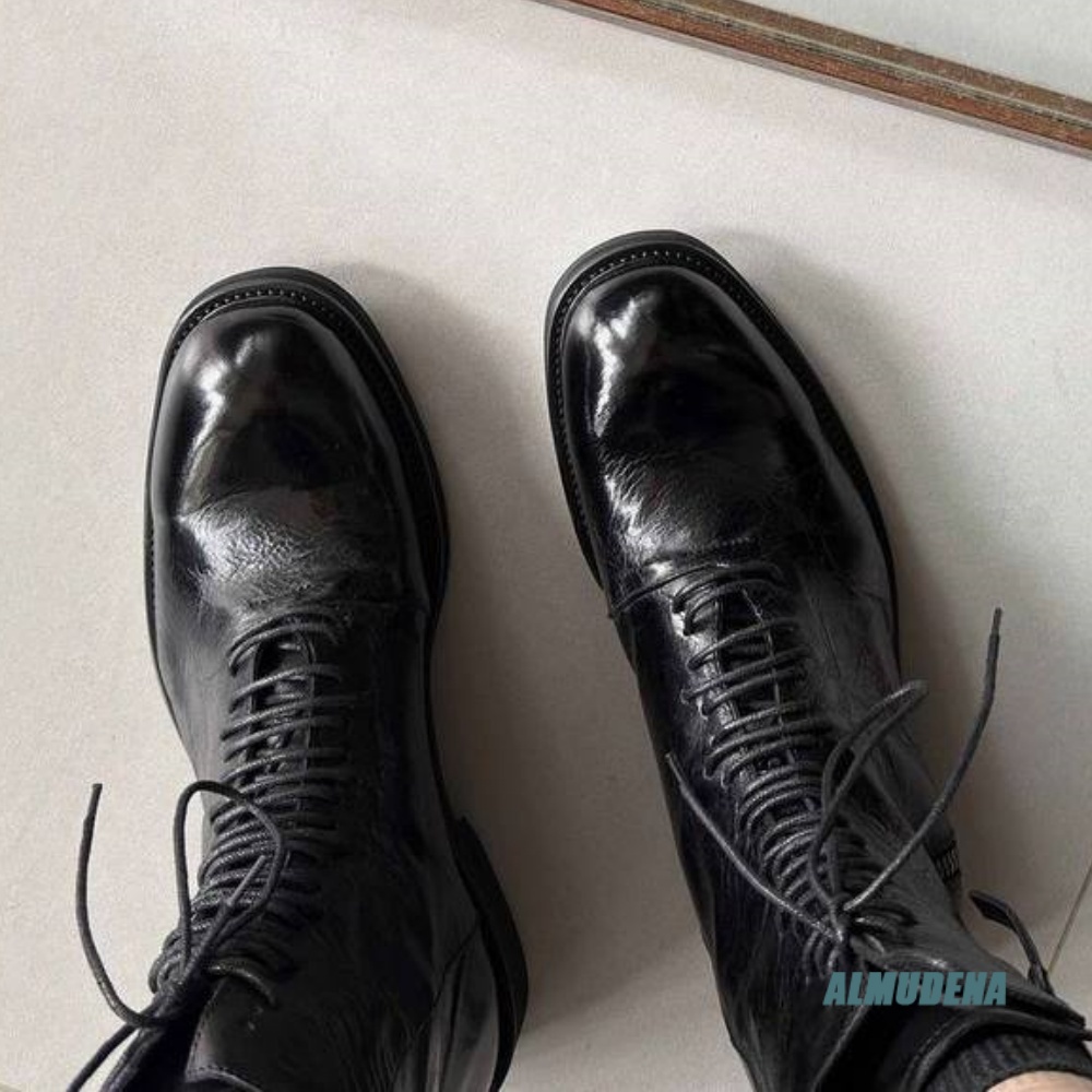 Solid Black Street Style Men H - Block Heel Ankle Boots recension och pris