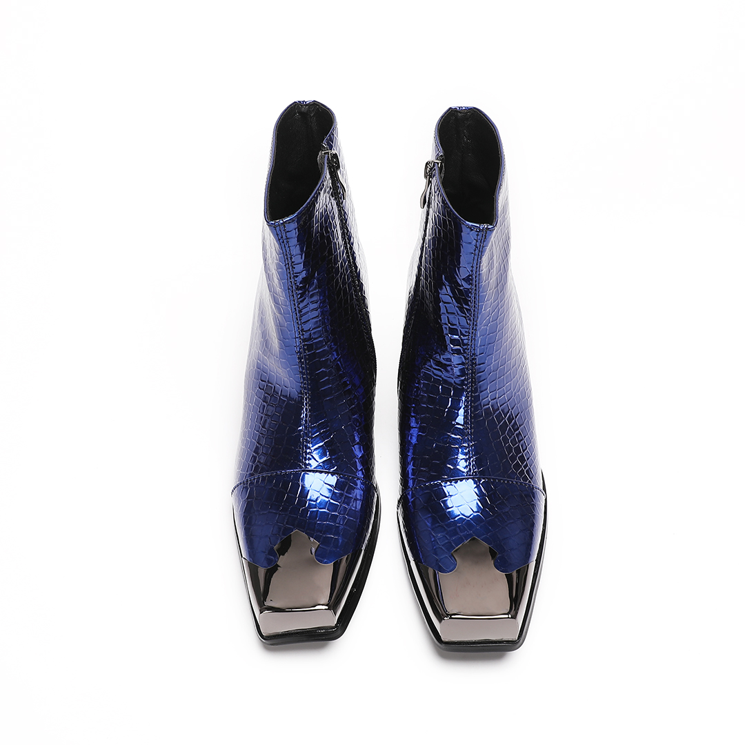 Men Square Toe Genuine Leather - Block Heel Ankle Boots recension och pris