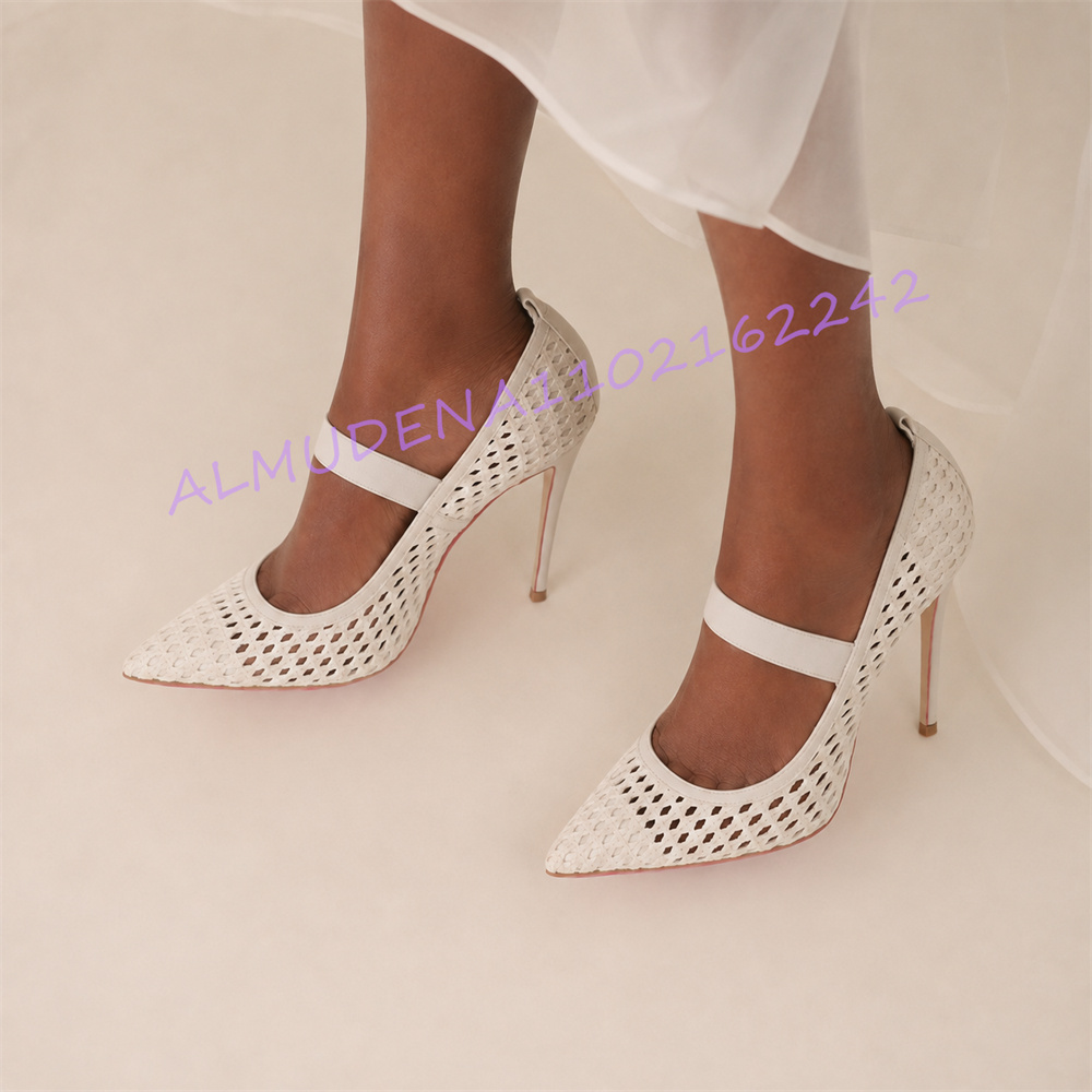 Women White Woven Pointed Toe  - Women Shoes Us To Eu recension och pris
