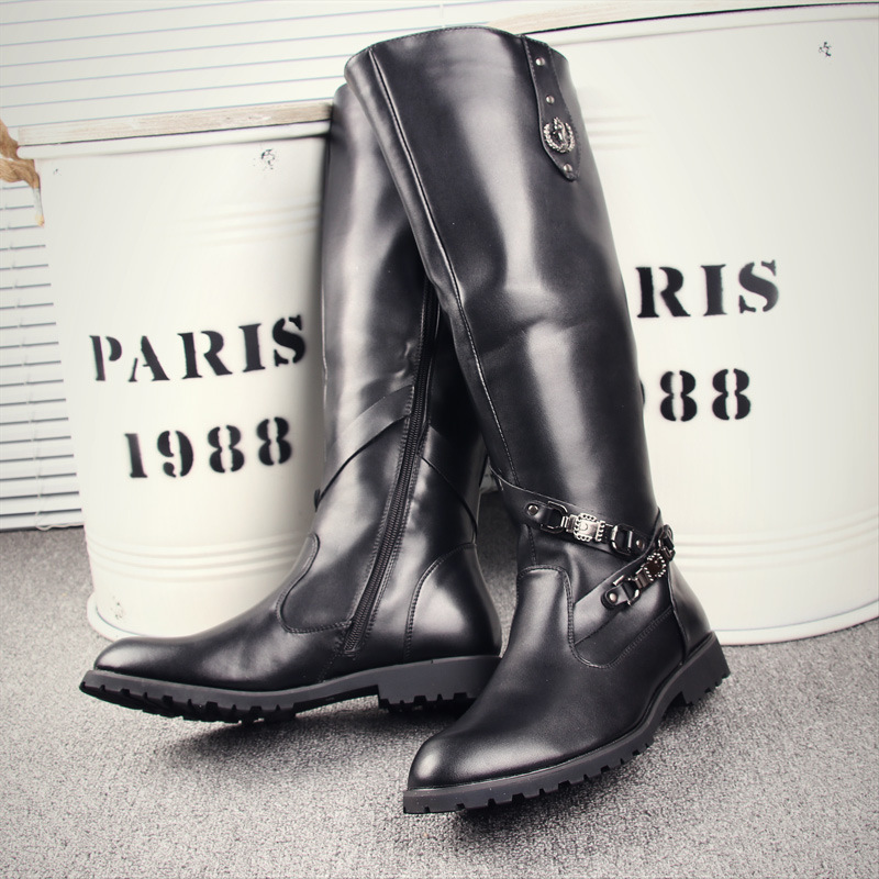 Men's Knee‑High Riding Boots W - Block Heel Ankle Boots recension och pris