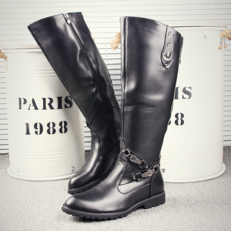 Men's Knee‑High Riding Boots W - Block Heel Ankle Boots recension och pris